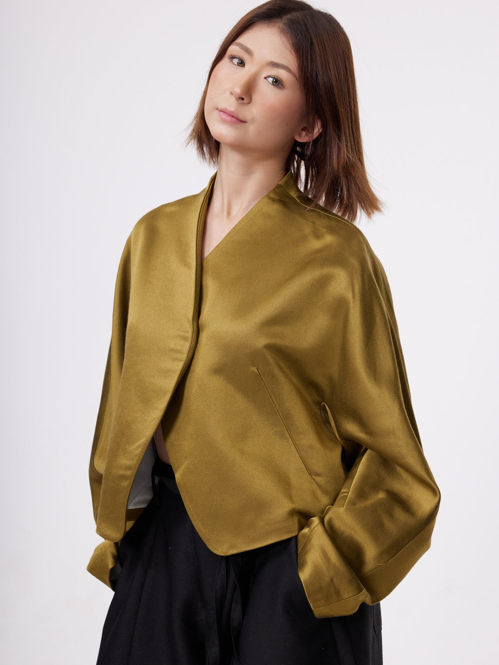 Olive Gold Sculptural Jacket