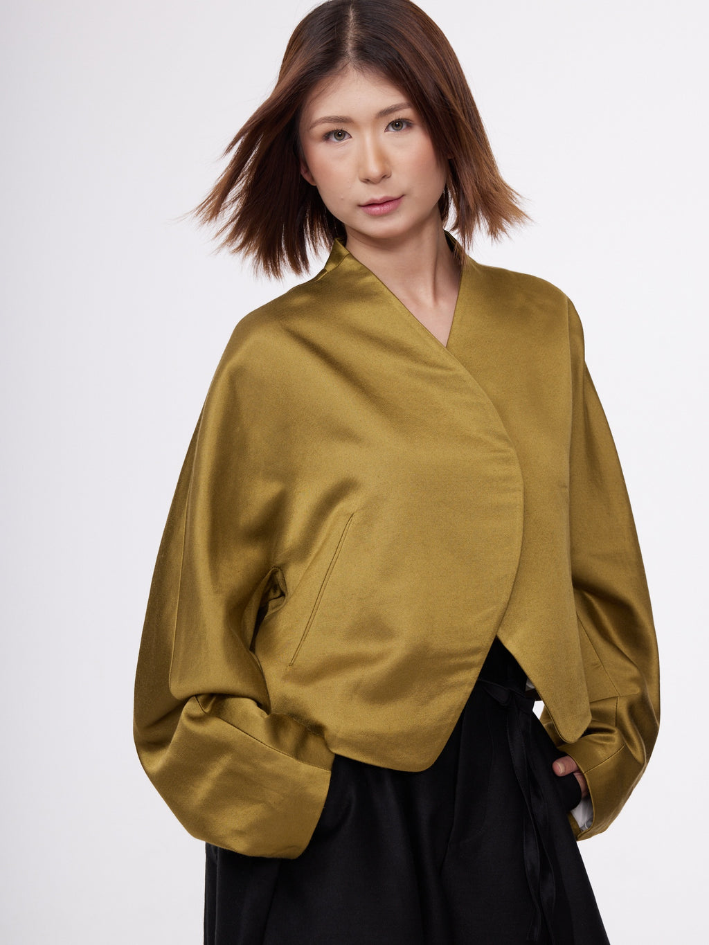 Olive Gold Sculptural Jacket