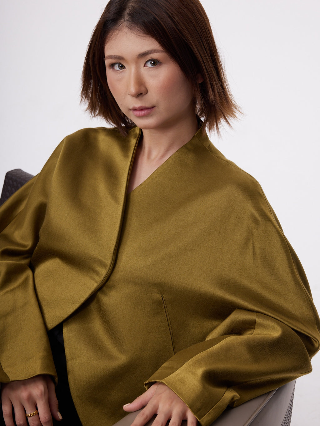 Olive Gold Sculptural Jacket