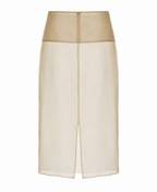 Double Layered Sheer Organza Midi Skirt