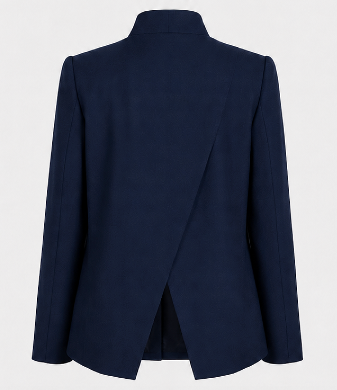 Blazer de costume drapé en laine marine