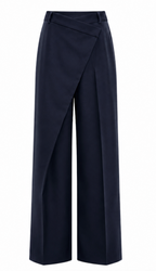 Gedrapeerde getailleerde lange broek