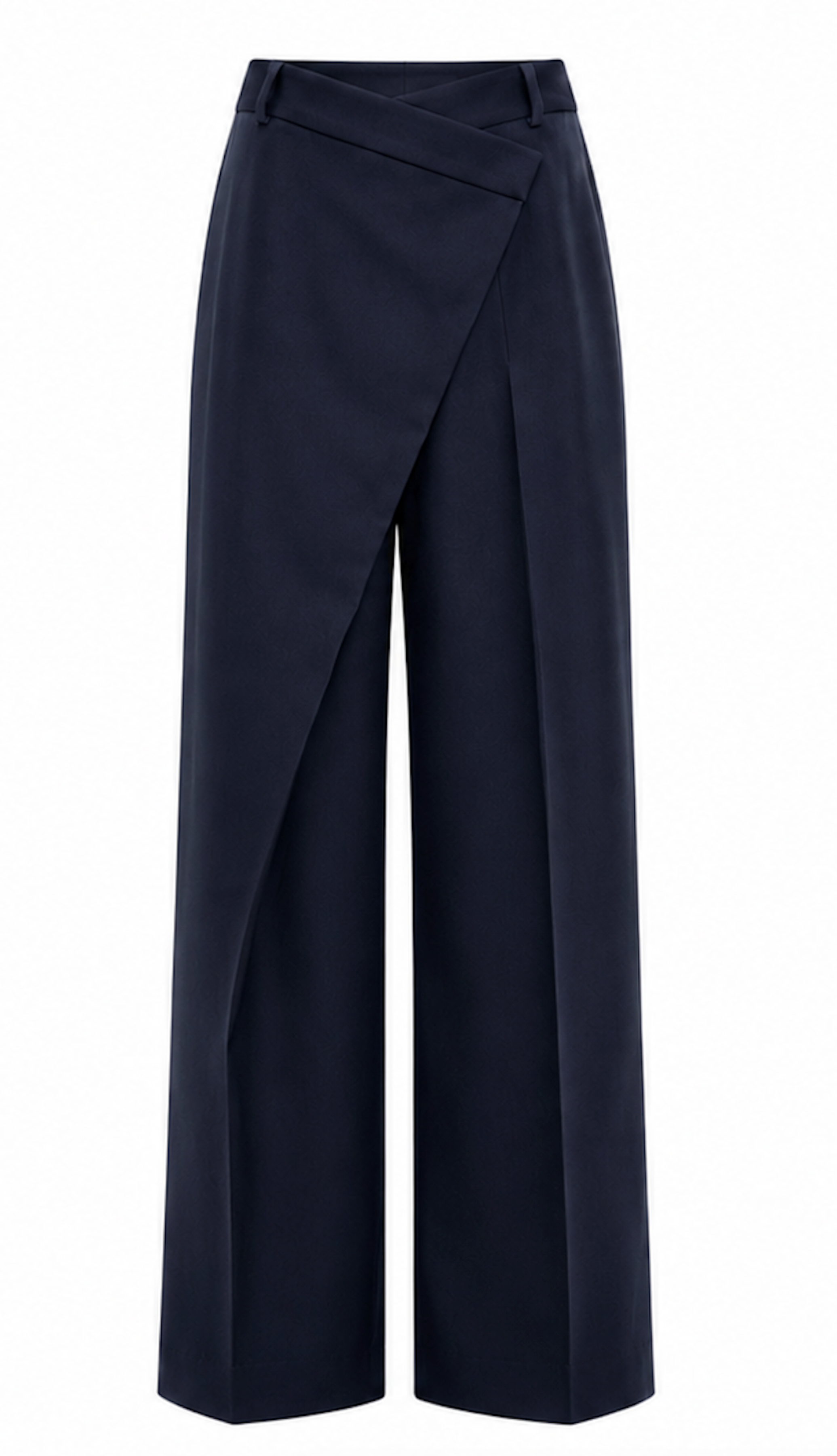 Gedrapeerde getailleerde lange broek