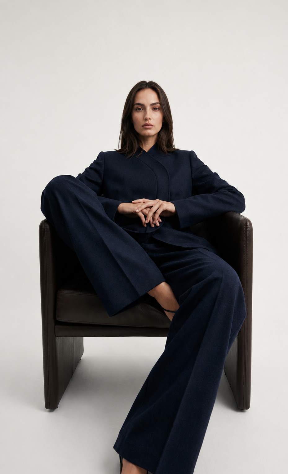 Getailleerde Overwikkelde Blazer in Marineblauw