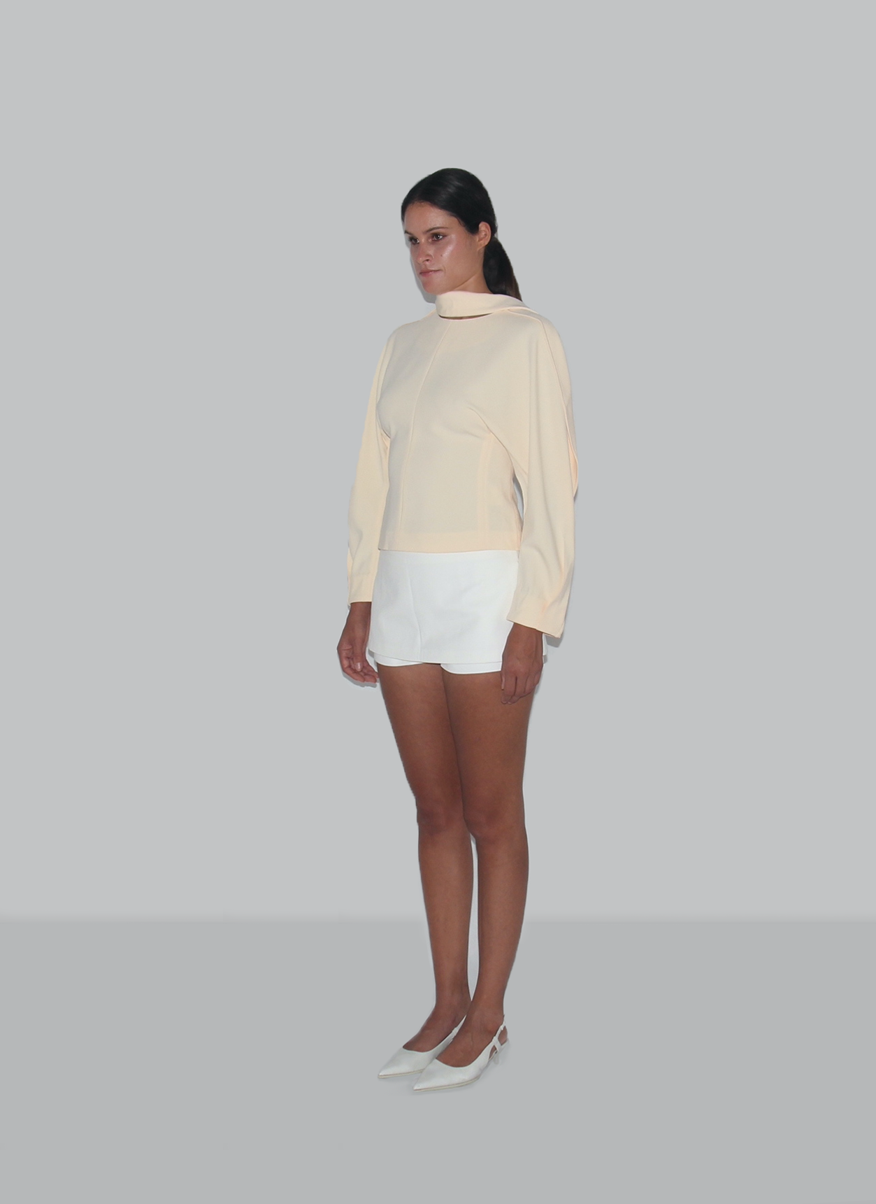 Elegant Structured Cream Blouse