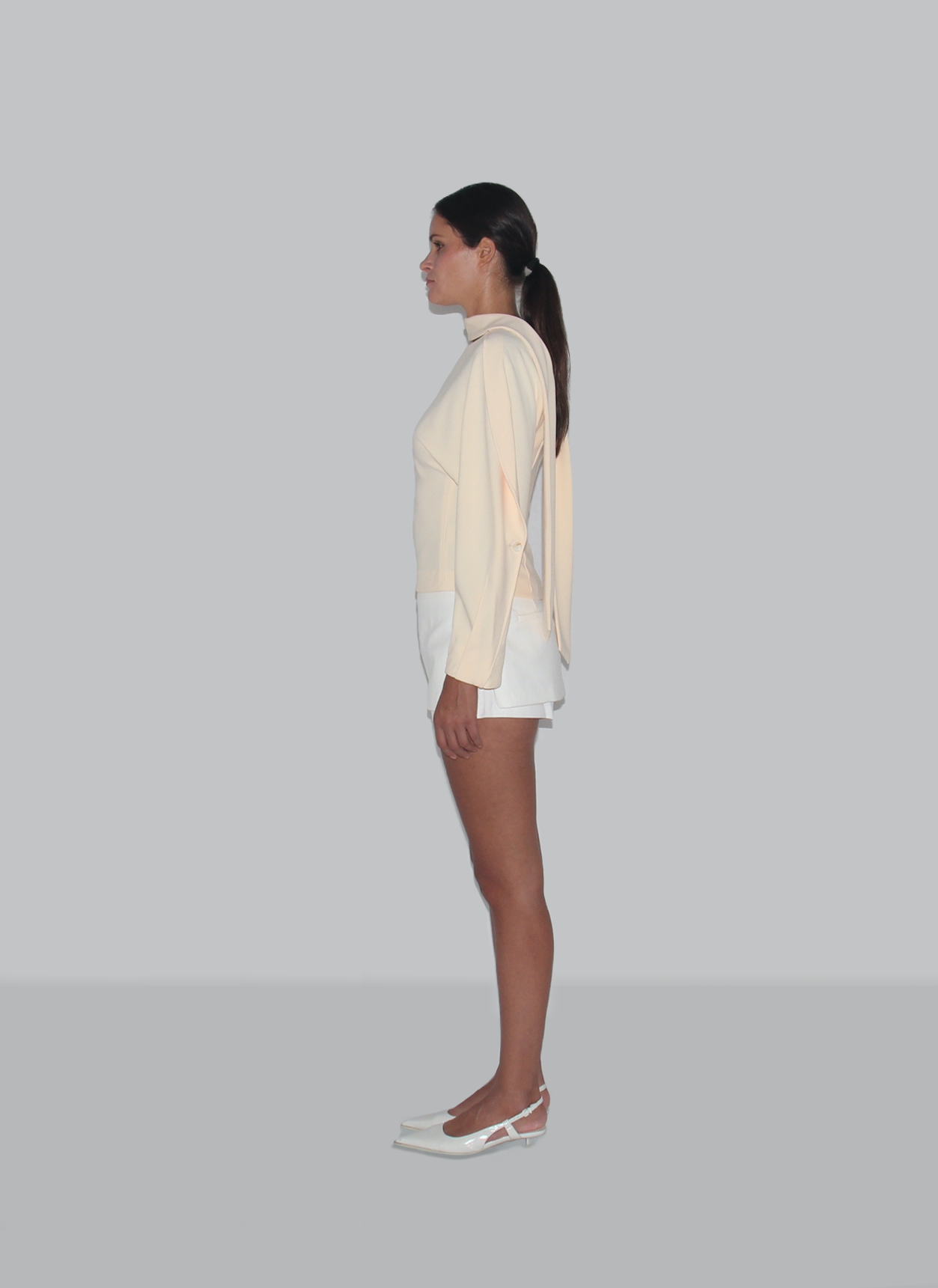 Elegant Structured Cream Blouse