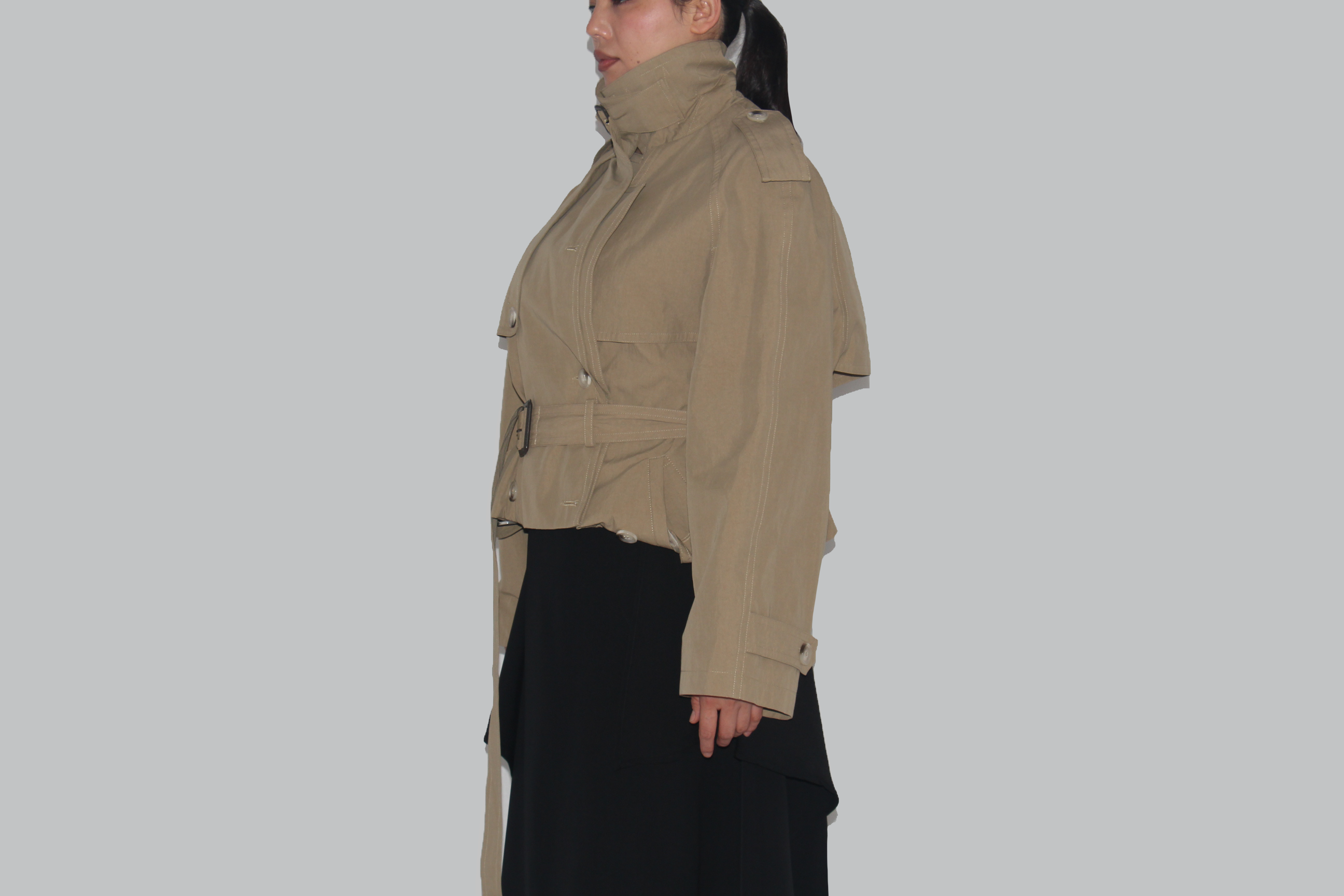 Oversized Belted short Trench Coat