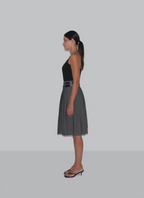 jupe plissée mi-longue