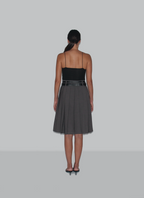 jupe plissée mi-longue