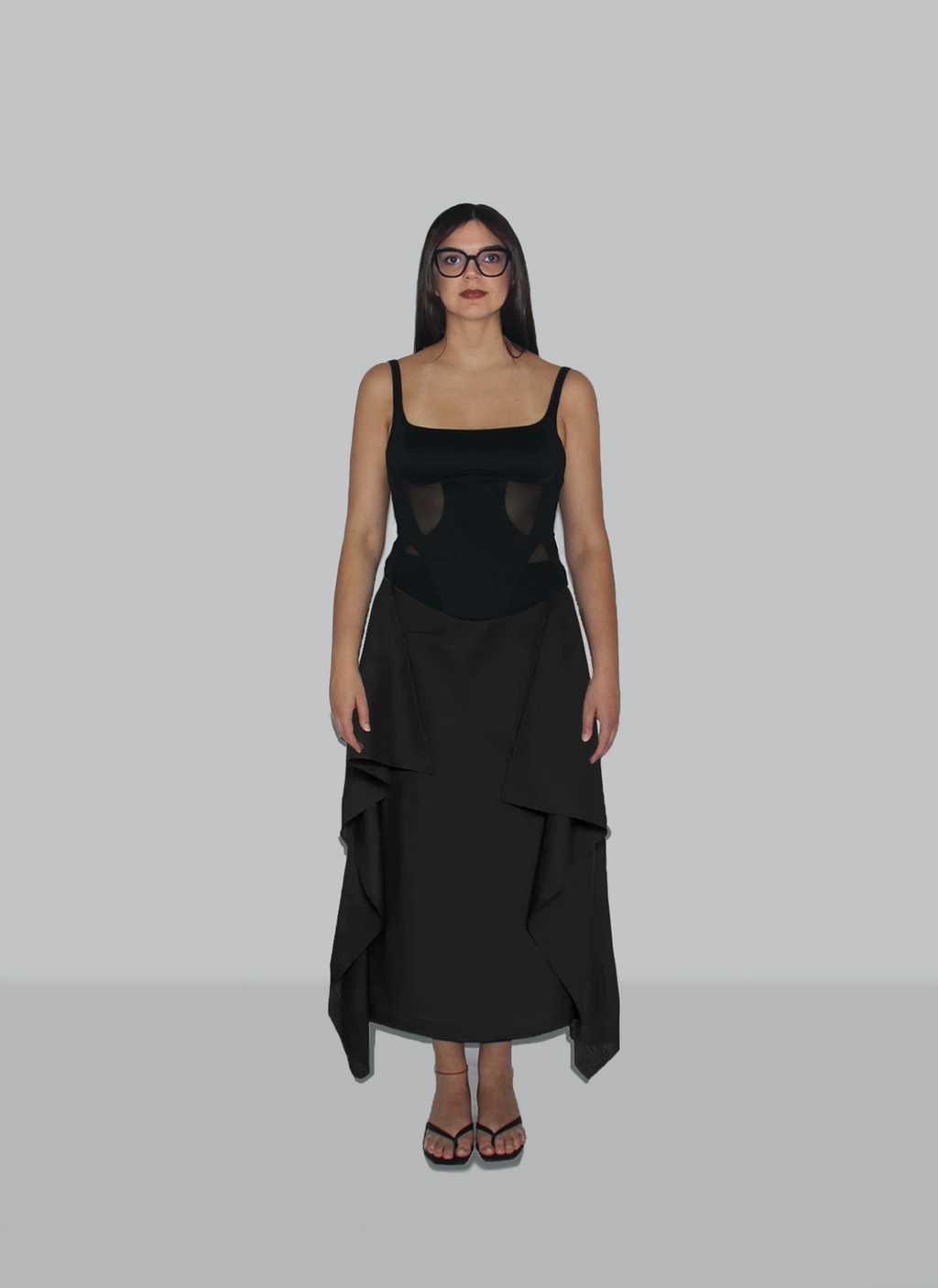 Silhouette sculpturale Jupe drapée