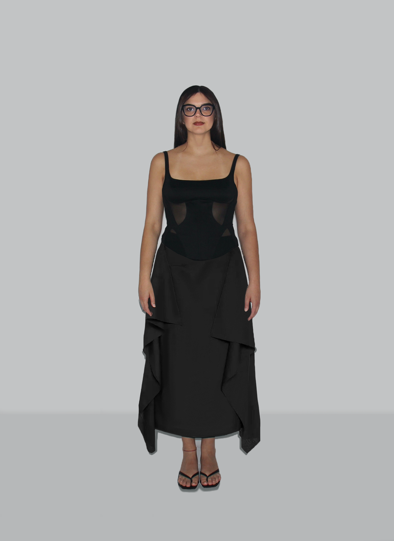 Silhouette sculpturale Jupe drapée