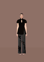 Silk Chiffon Embroidered  Long Trousers