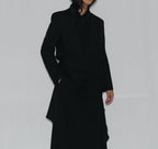 Satin Collar Detail oversized black Blazer