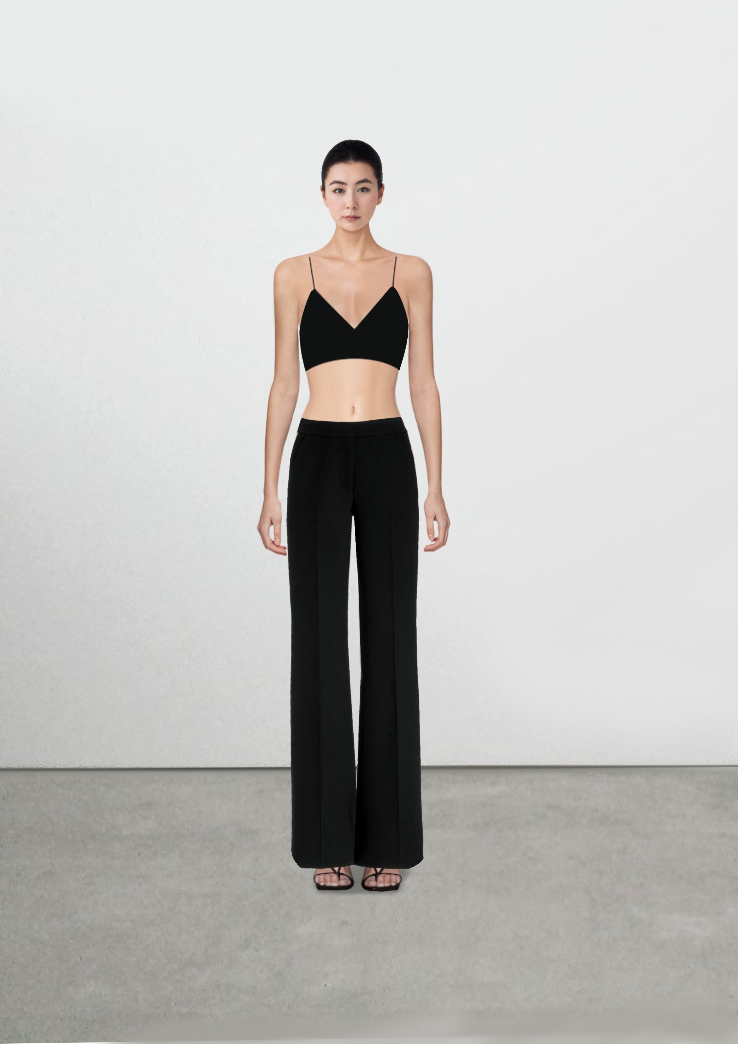 Tailored Mid-Waist slim Trousers