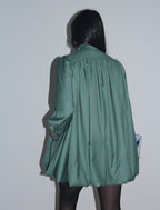 Gathered Volume Jacket in Sage Green