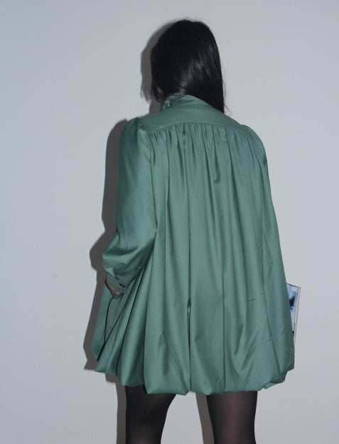 High-Neck Puffy Structured Coat