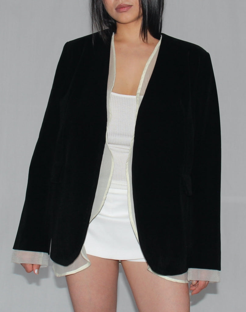 Blazer en velours superposé