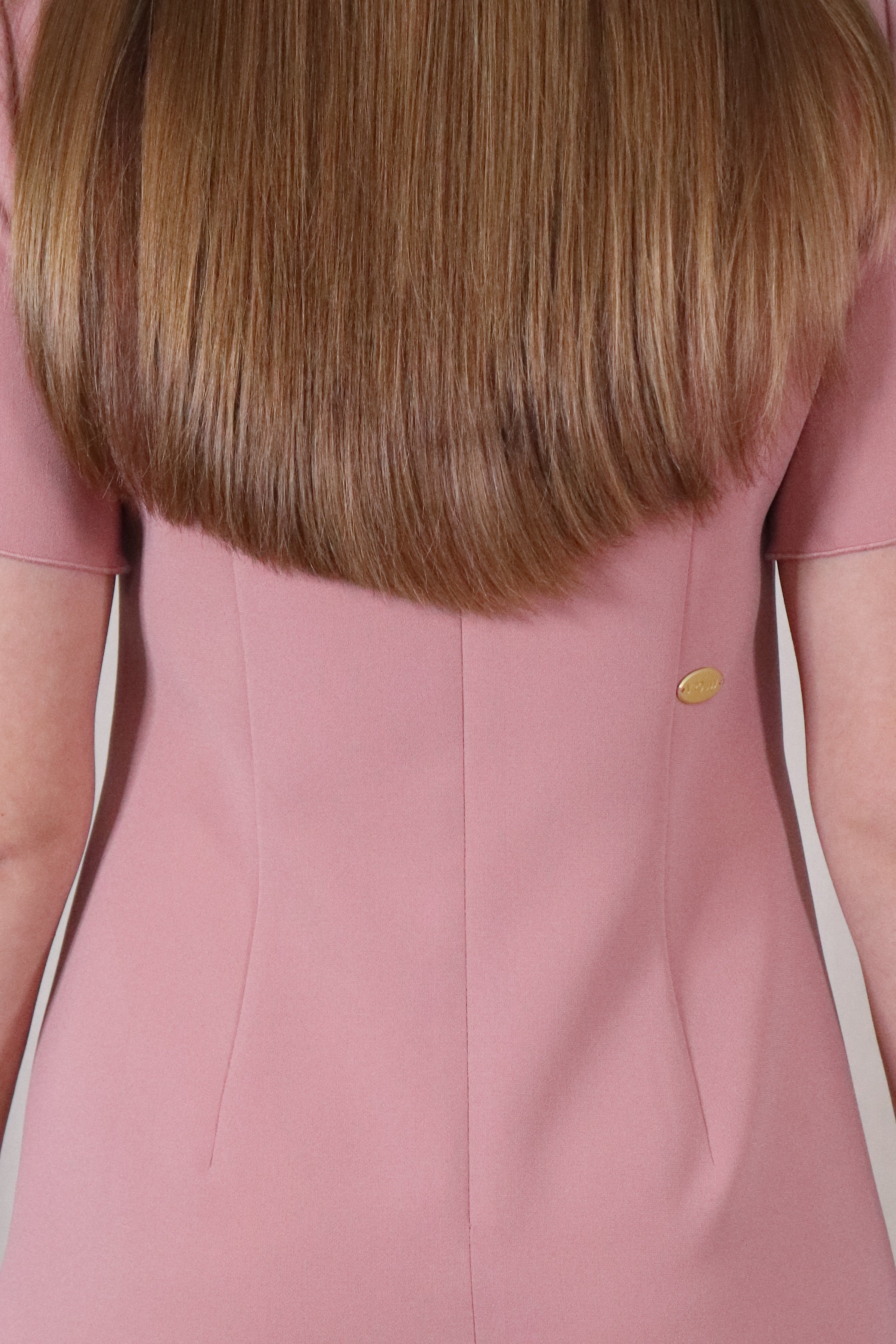 Ruffled front detailed dress in dusty rose