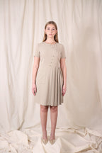 Asymmetric Pleated Midi Dress