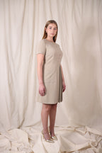 Asymmetric Pleated Midi Dress