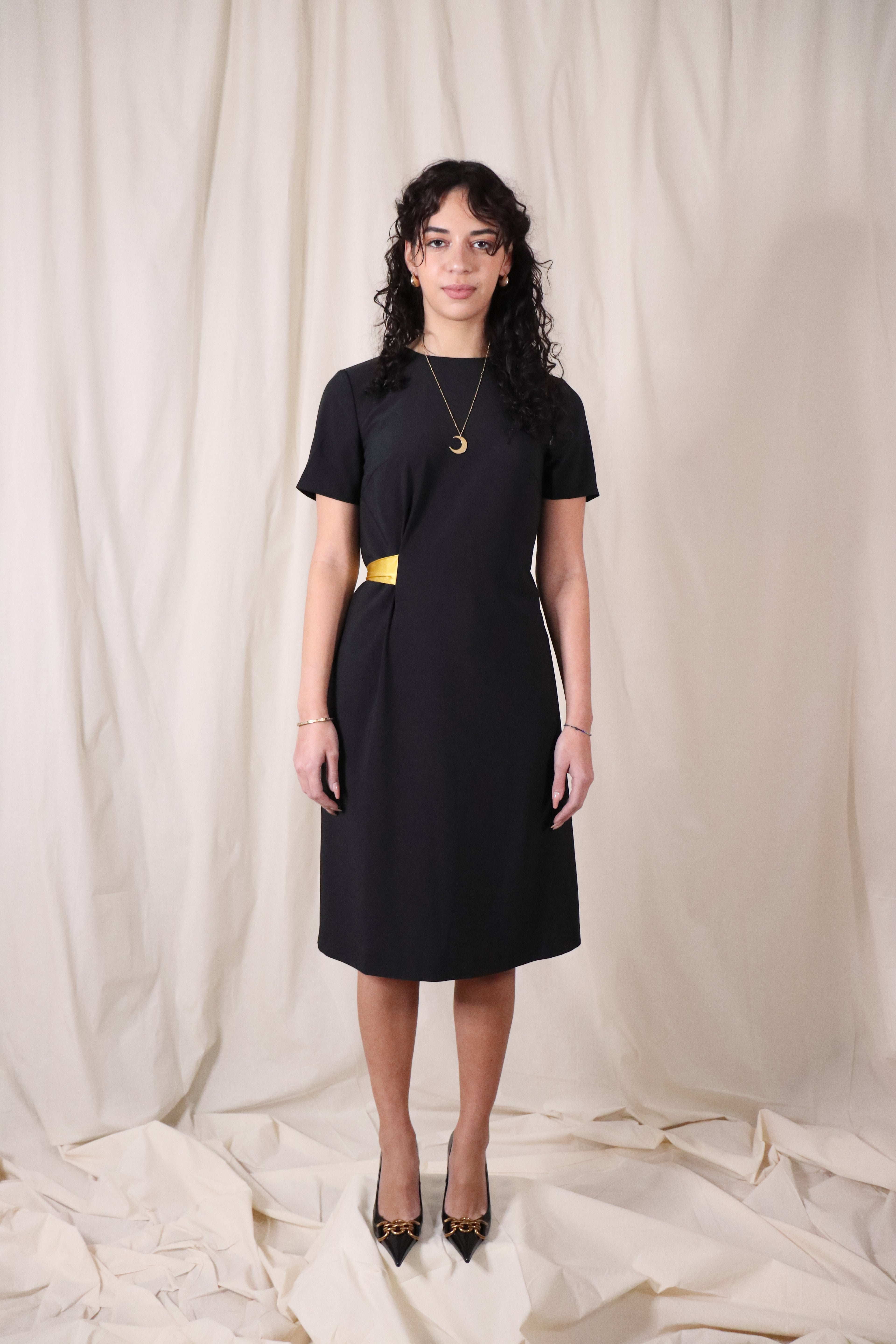 Silk Waistband Midi Dress