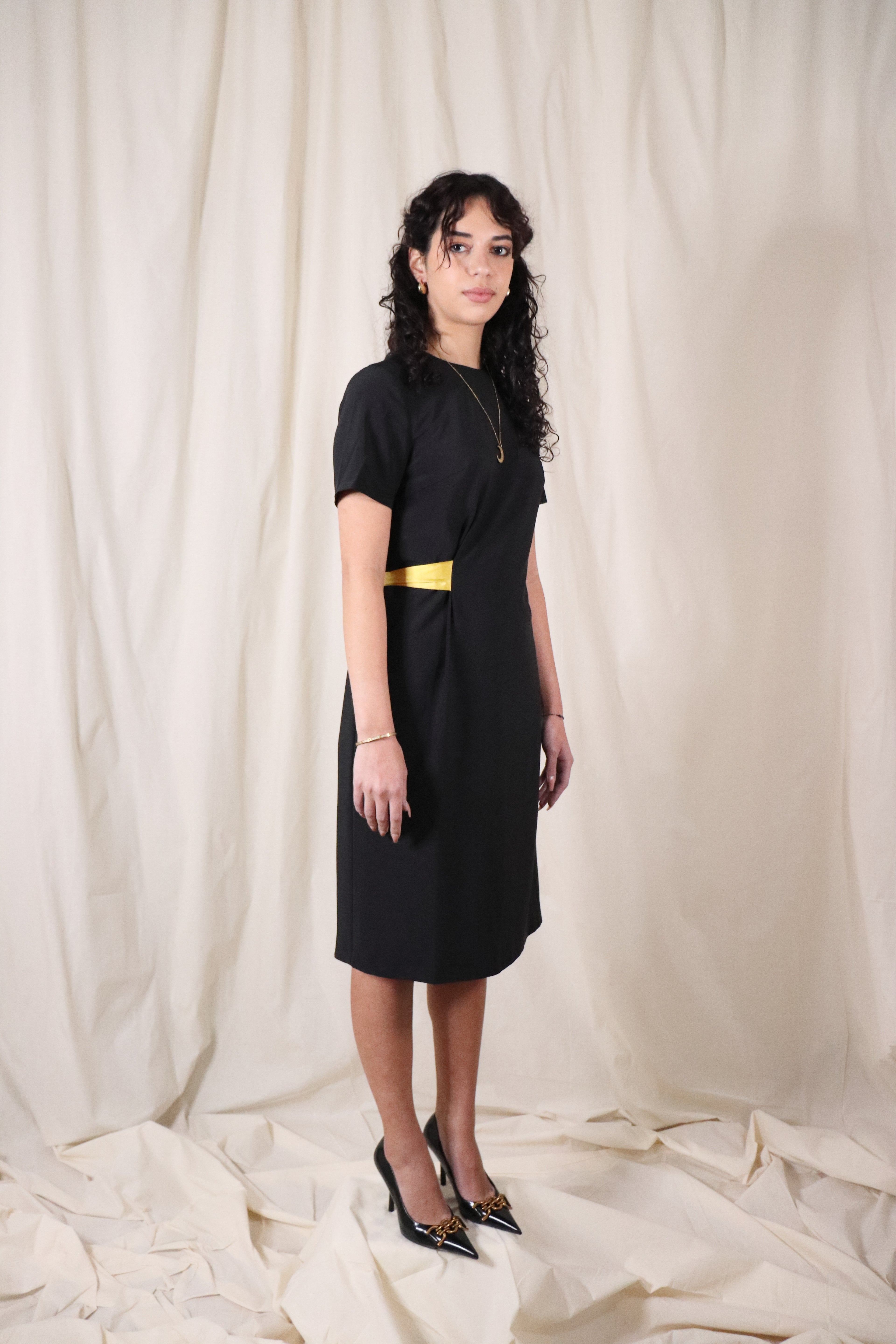 Silk Waistband Midi Dress