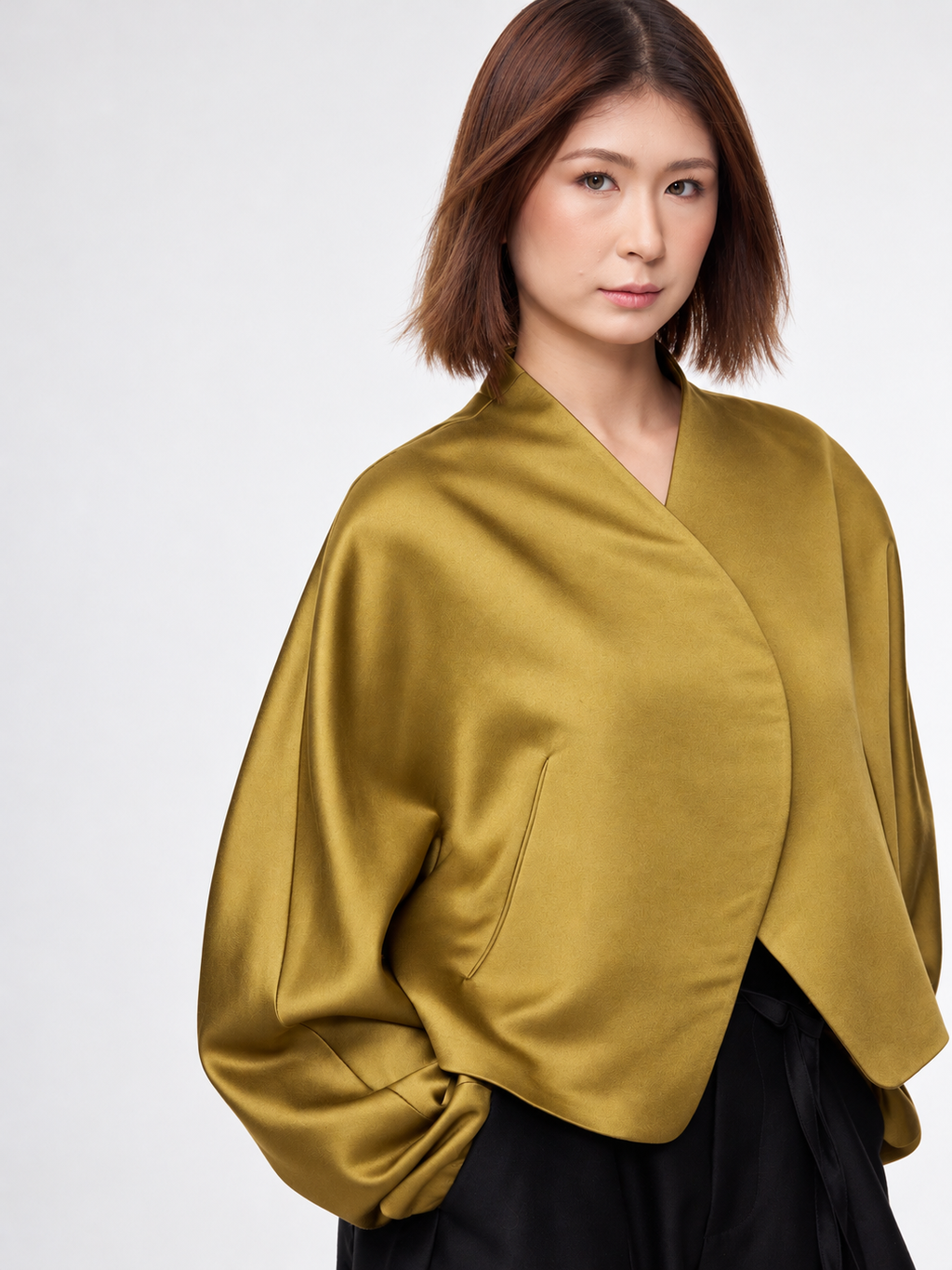 Olive Gold Sculptural Jacket