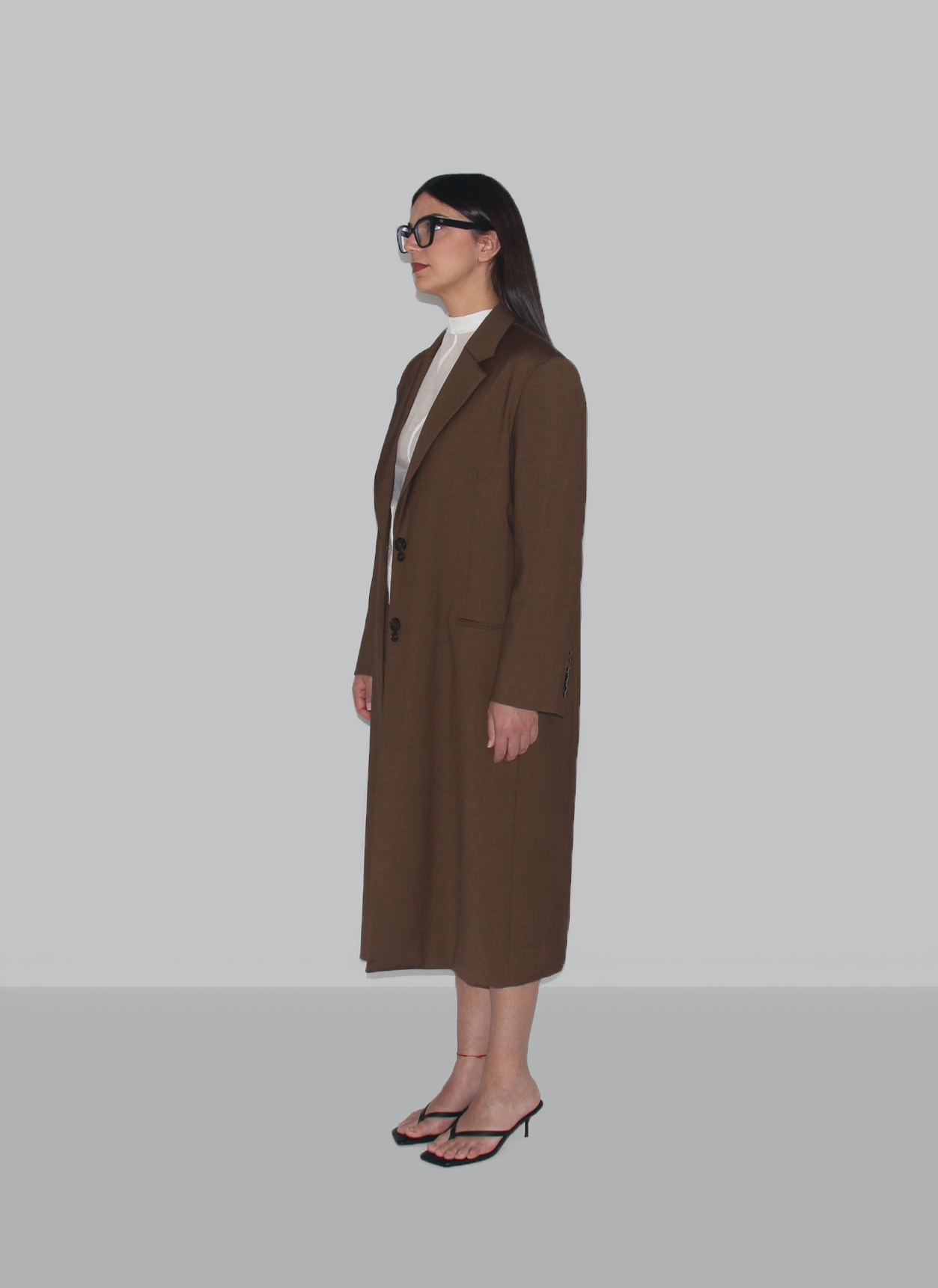 Oversized mid-long length blazer coat