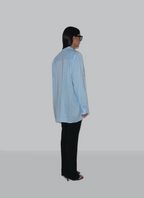 Chemise en mousseline à col drapé et ruban multi-usage