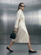 Belted Silk Trench Coat