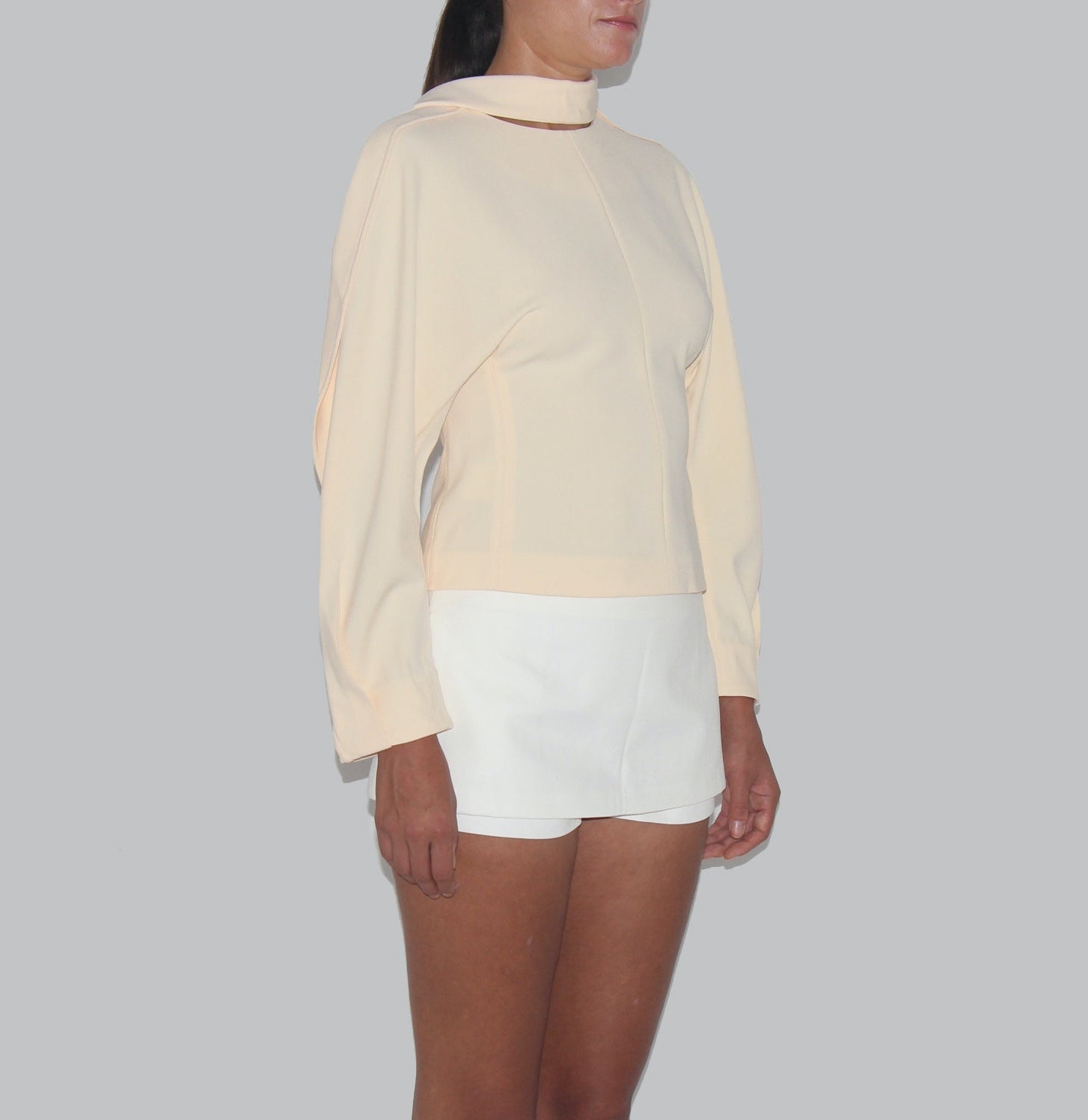 Elegant Structured Cream Blouse