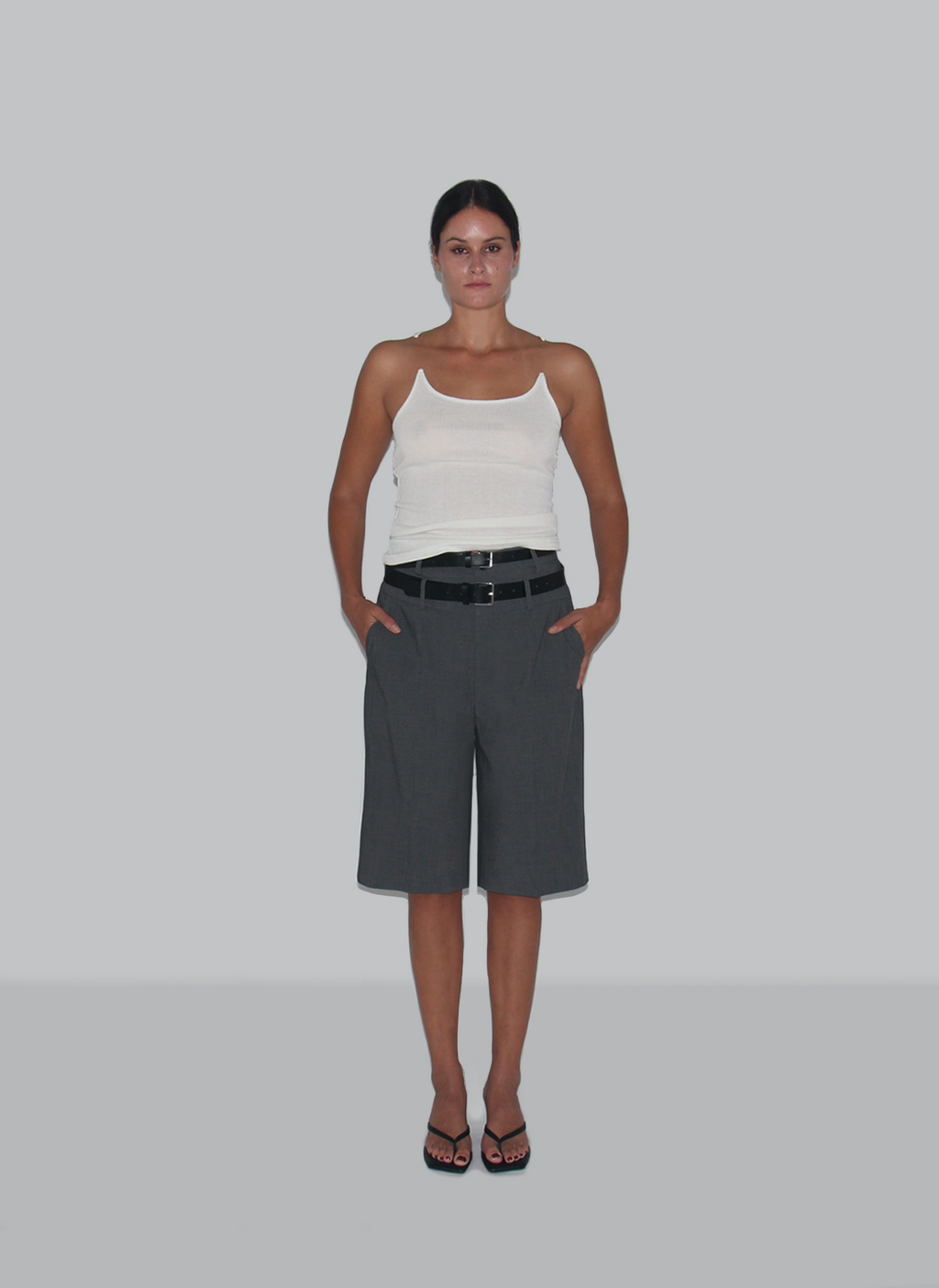 jambes larges mi-longues en laine